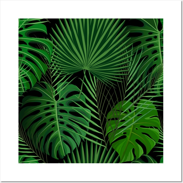 Tropical Neck Gator Black Tropical Plants Wall Art by DANPUBLIC